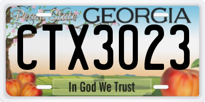 GA license plate CTX3023
