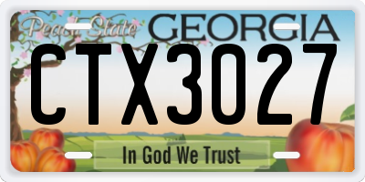 GA license plate CTX3027