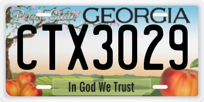 GA license plate CTX3029