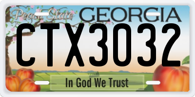 GA license plate CTX3032