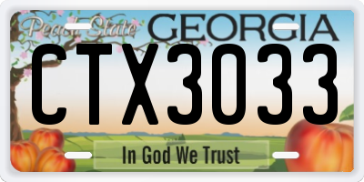 GA license plate CTX3033