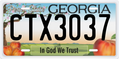 GA license plate CTX3037