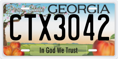 GA license plate CTX3042