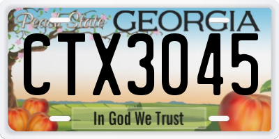 GA license plate CTX3045