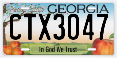GA license plate CTX3047