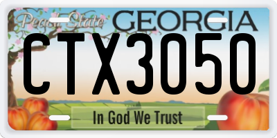 GA license plate CTX3050