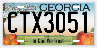 GA license plate CTX3051