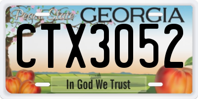 GA license plate CTX3052