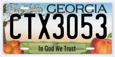 GA license plate CTX3053
