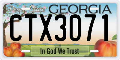 GA license plate CTX3071
