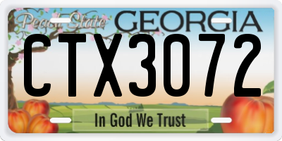 GA license plate CTX3072