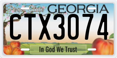 GA license plate CTX3074