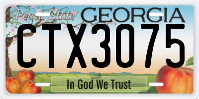 GA license plate CTX3075