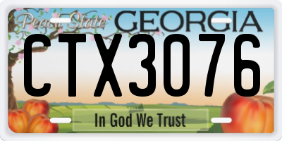 GA license plate CTX3076