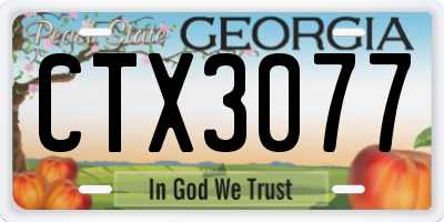 GA license plate CTX3077