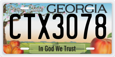 GA license plate CTX3078