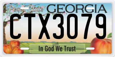 GA license plate CTX3079