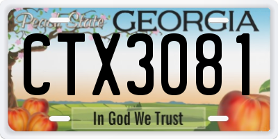 GA license plate CTX3081