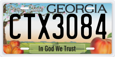 GA license plate CTX3084