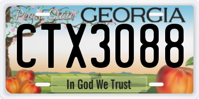 GA license plate CTX3088