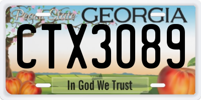 GA license plate CTX3089