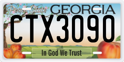 GA license plate CTX3090