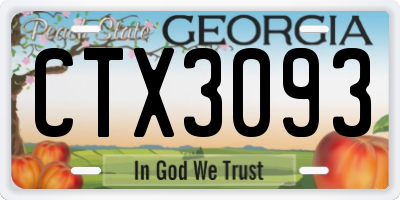 GA license plate CTX3093