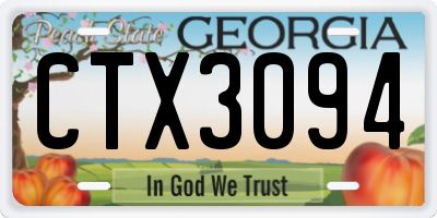 GA license plate CTX3094