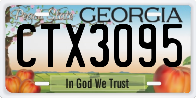 GA license plate CTX3095