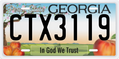 GA license plate CTX3119