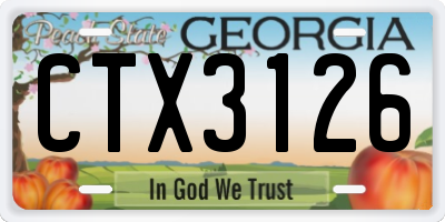 GA license plate CTX3126