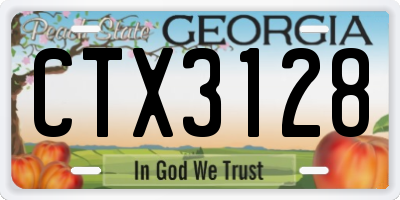 GA license plate CTX3128