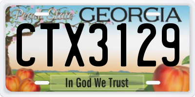 GA license plate CTX3129