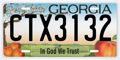 GA license plate CTX3132
