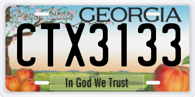 GA license plate CTX3133