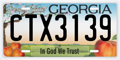 GA license plate CTX3139