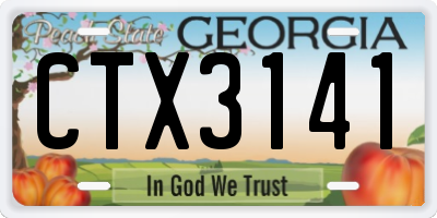 GA license plate CTX3141