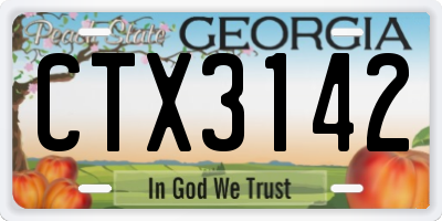 GA license plate CTX3142
