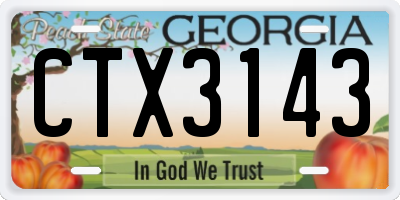 GA license plate CTX3143