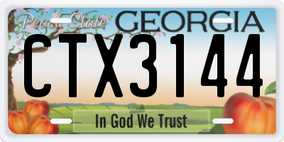 GA license plate CTX3144
