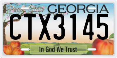 GA license plate CTX3145