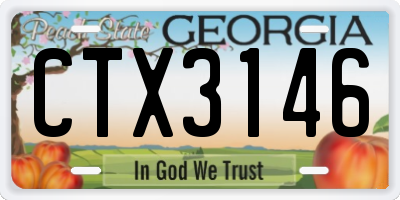 GA license plate CTX3146