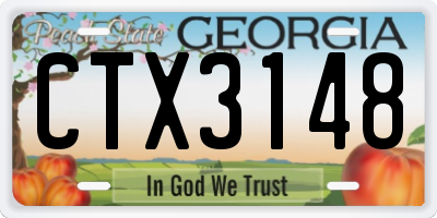 GA license plate CTX3148
