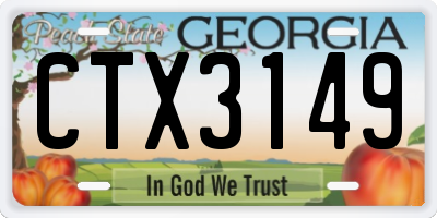 GA license plate CTX3149