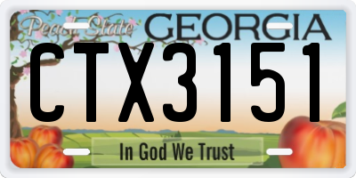 GA license plate CTX3151