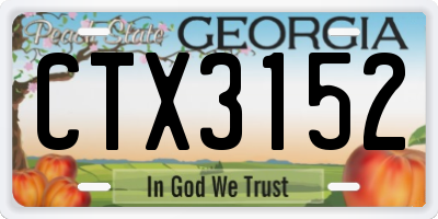 GA license plate CTX3152