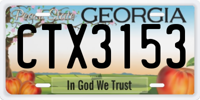 GA license plate CTX3153