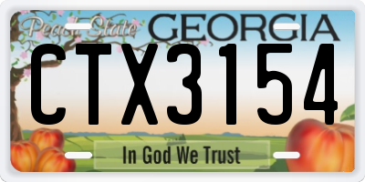 GA license plate CTX3154