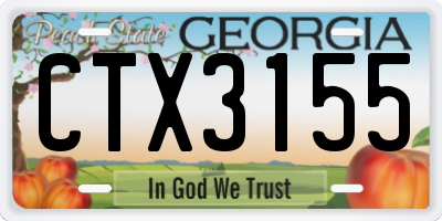 GA license plate CTX3155