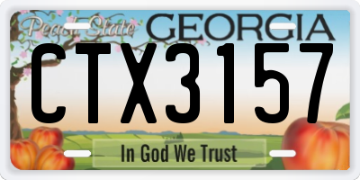 GA license plate CTX3157